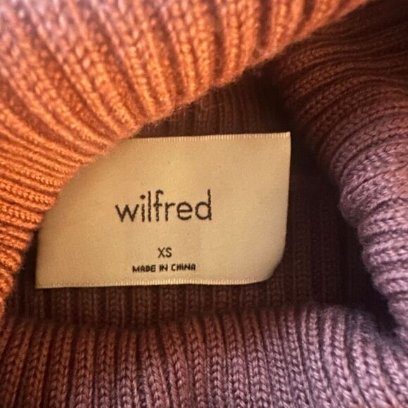 Aritzia Wilfred Rebecca 100% Merino Wool Turtleneck Sweater Dress in Mauve Size - Picture 5 of 6